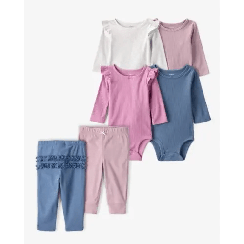 Baby Girl 6-Piece Multipack Bodysuits & Pull-On Pants Set - Multi - Carter's | Carter's