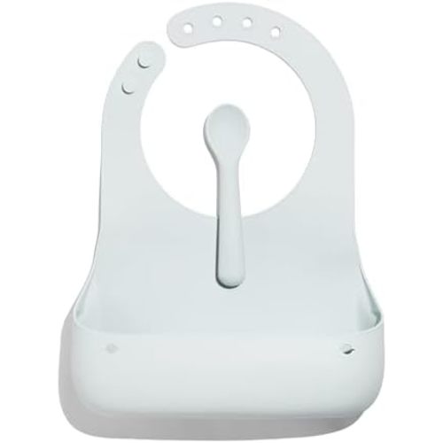 Avanchy Silicone Baby Bibs, Waterproof, Adjustable, BPA Free, Soft Unisex Set for Toddlers with Matching Spoon