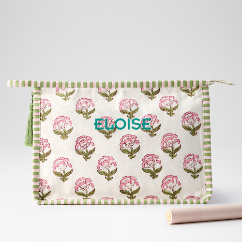 Block Print Canvas Pouch