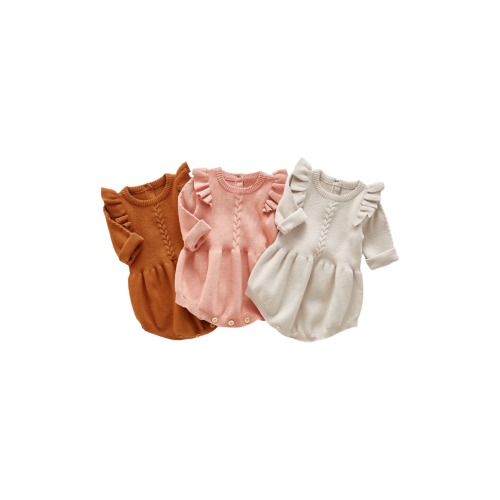 Baby Lizzie Ruffle Sleeve Knit Cotton Bodysuit, 18-24M