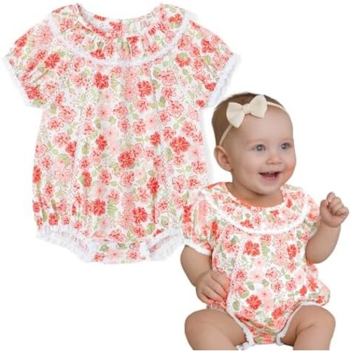 Simplee kids Baby Girls Romper Sleeveless Summer Outfits Rompers baby rompers girl Floral Pattern Button One Piece Outfit