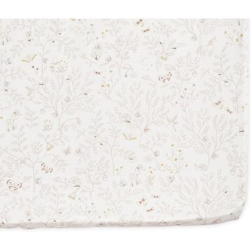 Pehr Crib Sheet, Secret Garden | Breathable Brushed Organic Cotton for Soft Sleep | Snug Fit | Reusable Fabric Bag Packaging | Standard Crib Mattresses up to 52”L x 28”W x 8”H
