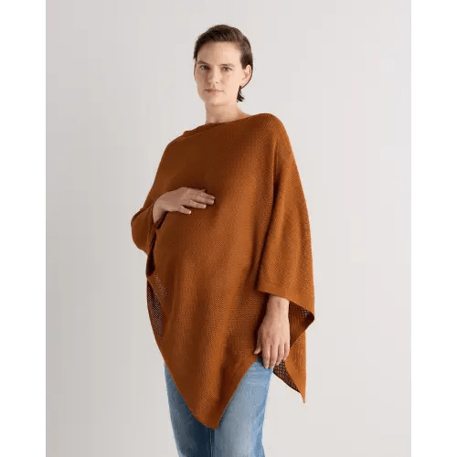 Lightweight Cotton Cashmere Nursing Shawl in Rustica Brown