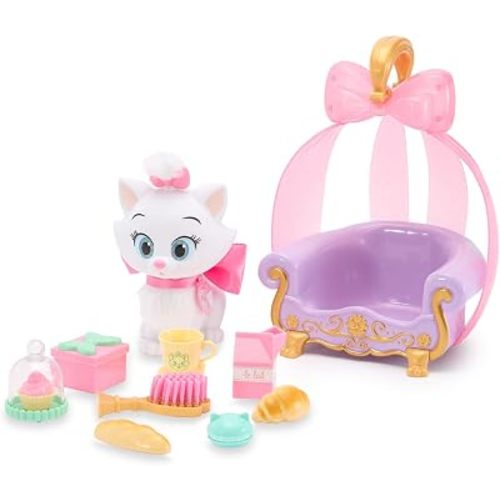 Disney Store Action Toys Princess Pet Play Set - Aristocats Toy Set – Fun Playsets Princess Toys Perfect for Little Kids - Comes with Marie, Chair, Brush and Accessories