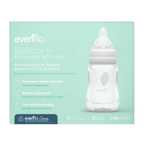Evenflo Feeding Premium Proflo Venting Balance Plus Standard Neck Baby, Newborn and Infant Bottles - Developed by Pediatric Feeding Specialists - 4 Ounce (Pack of 6)