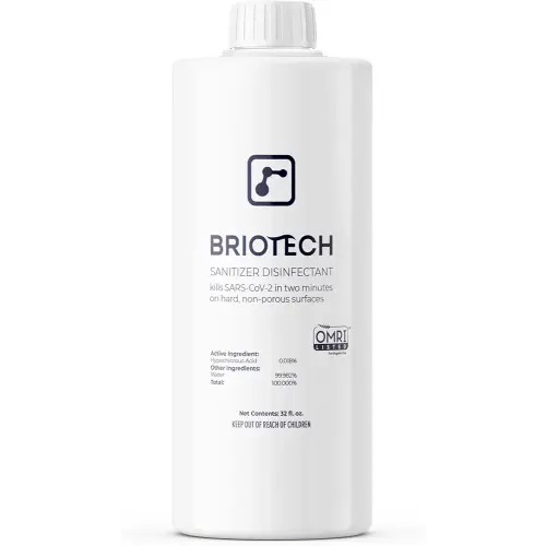 BRIOTECH Sanitizer Disinfectant Hypochlorous Spray, Kill 99.99% of Viruses & Bacteria, Control Mold, Eliminate Odor, Gentle for Nursery & Play Rooms, Food Contact Surface Sanitizer, 32 fl oz Refill