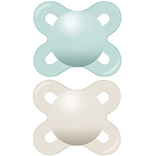 MAM Original Start Matte Newborn Baby Pacifier, Best Pacifier for Breastfed Babies, Sterilizer Case, Unisex, 0-3 Months (Pack of 2)