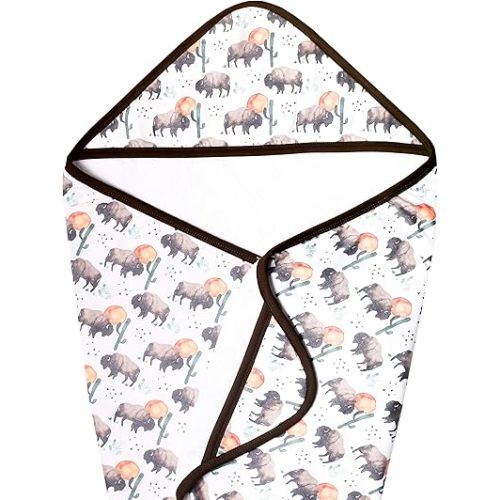 Copper Pearl Hooded Bath Towels Premium Knit/Terry Cloth Baby Towels with Hood, Pockets, and Cool Designs - Great to Gift and Make Bath Time Fun - Baby Bath Towel, Bison