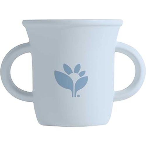 green sprouts® Silicone Learning Cup, 12mo+, Platinum-cured Silicone, Sterilizer Safe, Tested for Hormones - Blueberry, 7 Ounce