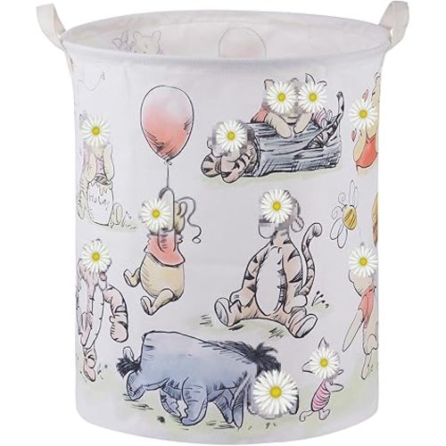 Bear Storage Basket,Nursery Large Hamper Canvas Laundry Basket Foldable With Waterproof Pe Coating,For Kids Boys And Girls, Bathroom, Bedroom, Clothes,Toy Bin