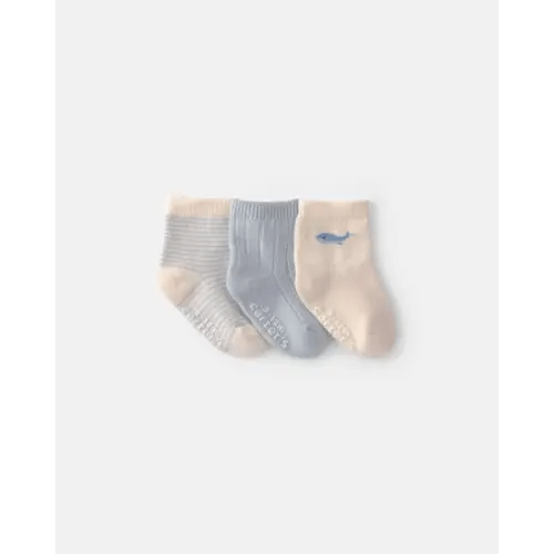 Baby 3-Pack Whale Ankle Socks - Blue/Ivory | Carter's