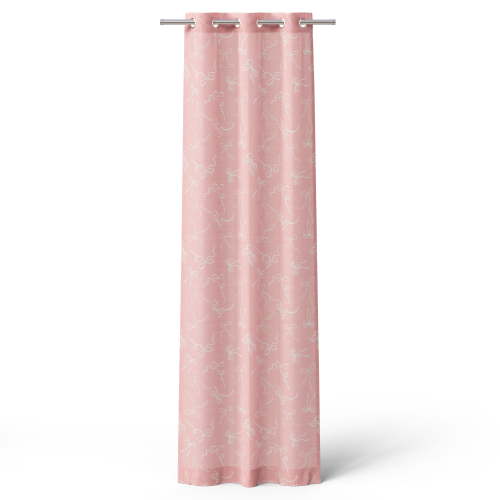 Mainstays Kids Soft Pink Ribbon Light Filtering Grommet Single Curtain Panel, 38" W x 84" L