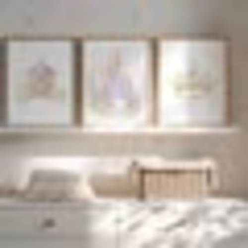 Princess Nursery Wall Art 3-Piece Set - Lavender Castle, Crown, Carriage