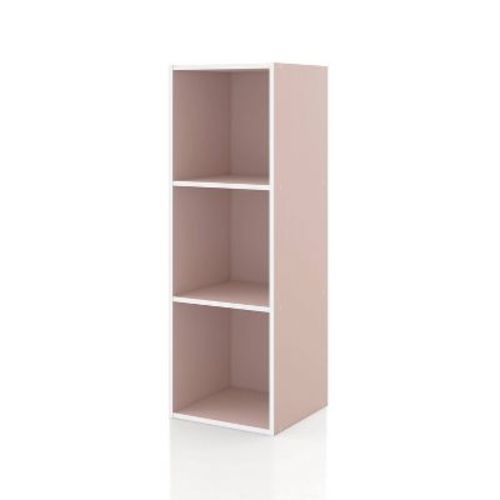 24/7 Shop At Home 35.3" Silkpath Modern 3 Cube Stackable and Modular Bookcase