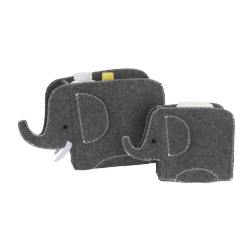 Zoomie Kids Little Love by NoJo Grey Felt Elephant Shaped Nursery Storage Caddys - 2 Pk & Reviews | Wayfair