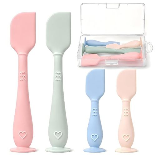 4-Pack Diaper Cream Spatula with Case, Soft Diaper Rash Cream Applicator