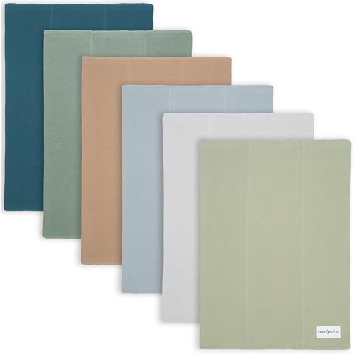 Comfy Cubs Baby Burp Cloths Set (Pack of 6) - Large, 6-Layer, Ultra Absorbent 100% Cotton for Infant Spit-Up, Drool, and Messes - Soft, Gentle, Thoughtful New Born Baby Gifts, Multi Boy