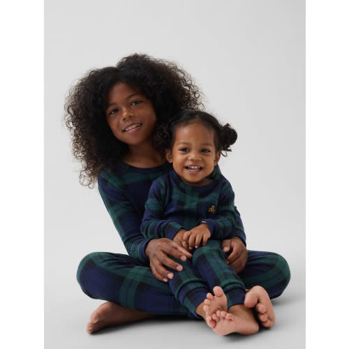 Kids & Baby Organic Brushed Cotton Plaid PJ Set