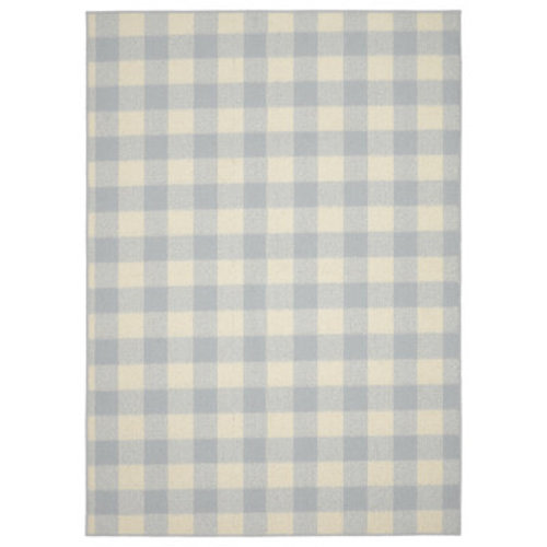 August Grove® Cureton Checkered Tufted Silver/Ivory Indoor Area Rug & Reviews | Wayfair