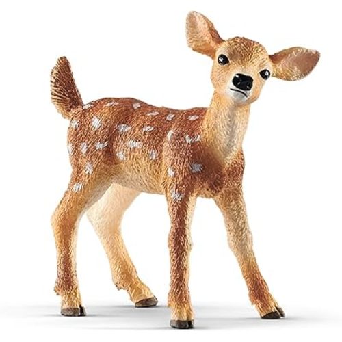 Schleich Wild Life - 2" Realistic Baby Deer Figure - Small White-Tailed Fawn Figurine - Highly Detailed Wild Animal Toy - Durable for Education and Fun Play for Kids - for Boys and Girls Ages 3+