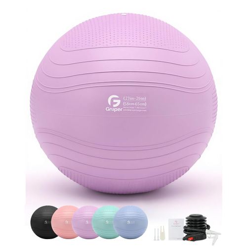 Yoga Ball, Extra Thick Exercise Ball for Workout Pregnancy Stability - 4 Sizes Anti Burst Balance Ball for Yoga, Pilates, Fitness, Birthing, Physical Therapy - Includes Pump
