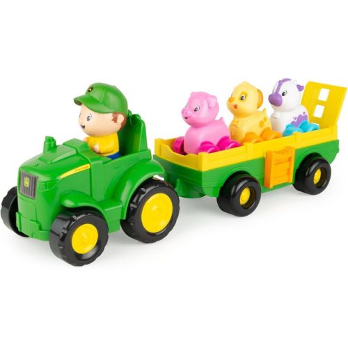 Animal Sounds Wagon Ride: John Deere Plastic Non-Powered Farm Tractor Toy