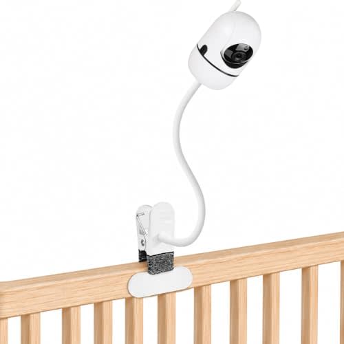 15.7 inch Flexible Baby Monitor Clip Mount for HelloBaby HB6560/HB6550/HB65/HB40/HB6339/HB66/HB6550Pro, ANMEATE SM935E, Baby Camera Mount Holder Stand with , Attach to Baby Crib Without Without Tools