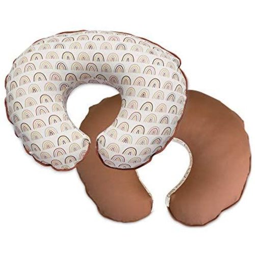 Boppy Organic Fabric Nursing Pillow Cover, Spice Rainbows, Fashionable Two-Sided Design, Fits All Boppy Nursing Pillows & Positioners, Multi