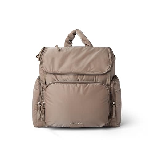 Staya Large Baby Diaper Bag Backpack for Boys and Girls (Taupe)