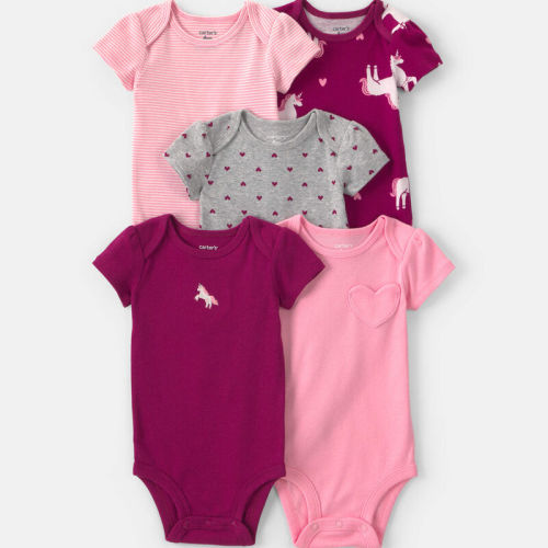 Baby Girl 5-Pack Unicorn Short-Sleeve Bodysuits | Carter’s Oshkosh Canada