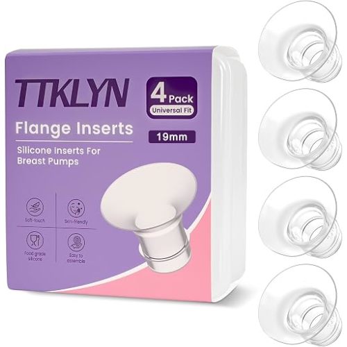 4 Pcs 19mm Flange Inserts, Soft Flange Reducer for 24mm Breast Shield