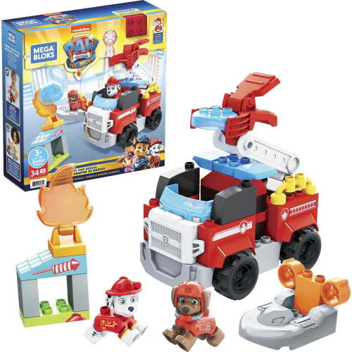 Mega Bloks PAW Patrol Marshall's City Fire Rescue GYJ01, Building Toys for Toddlers (34 Pieces)