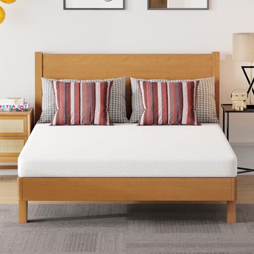 FDW | 5 Inch Full Mattress | Medium Firm | Gel Memory Foam | White | Dual Construction | Pressure Relief, Cooling Foam, Removable and Washable Cover | Bed in a Box, CertiPUR-US Certified