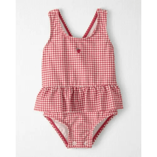 Baby Girl Recycled Swimsuit in Red Gingham - Little Planet | Carter's
