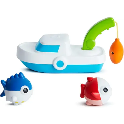 Munchkin® Deep Sea Fishin'™ Toddler Bath Toy and Game with Magnetic Fish, Boat, and Rod