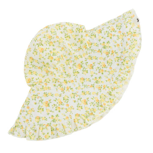Ruffle Sunhat - Poppy Sprig - Lemon