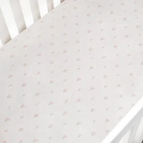 GOOSELINGS Ditsy Floral Crib Sheet - Pink