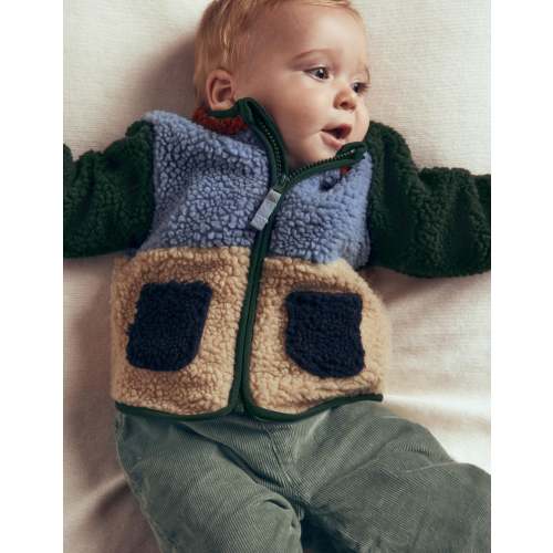 Cosy Borg Jacket - Colourblock | Boden USA
