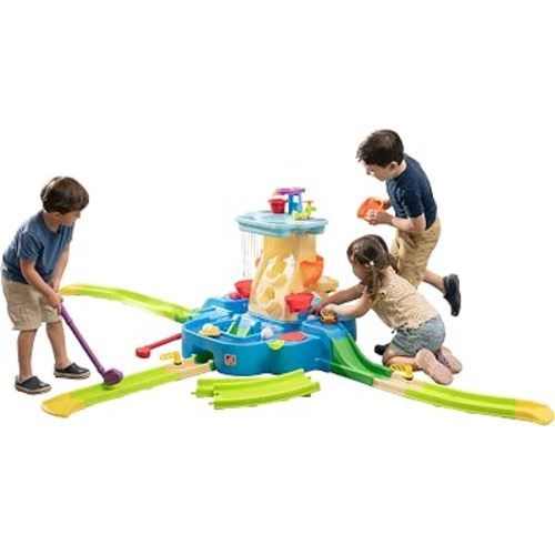 Step2 Putt & Splash Adventure Center, Kids Water Tower, Mini Golf Playset, 33 Accessories, Clubs, Golf Balls, Ages 1.5+ Years