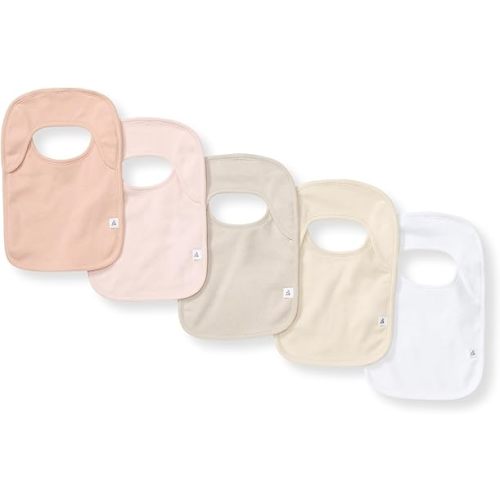 Burt’s Bees Baby Unisex Baby Bibs, Lap-Shoulder Drool Cloths, 100% Organic Cotton with Absorbent Terry Towel Backing Bibs