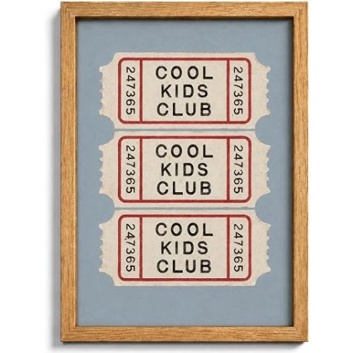 6JUEBING6 Framed Cool Kids Club Canvas Wall Art,Nursery Wall Decor