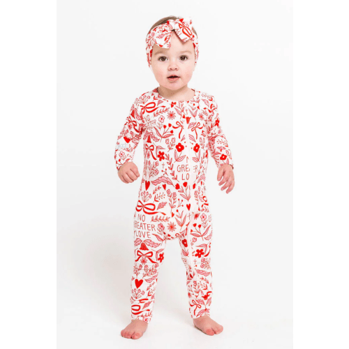No Greater Love Pink Footless Onesie Bamboo (12-18mo)