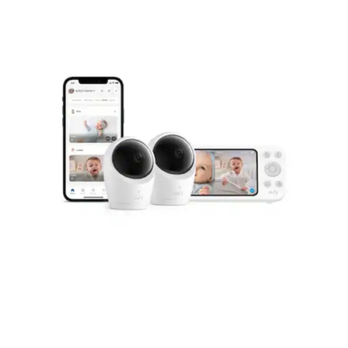 eufy - Baby Monitor E20 with 2 Cameras, Split Screen, 2K HD Camera, 5'' 720p Display