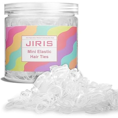 Clear 1000pcs Mini Hair Rubber Bands, Soft & Durable Plastic Elastic Hair Ties for Little Girls, Stretch Ponytail Ties for Kids Hairstyles and Braids,Extra Thick,0.65MM in Thickness