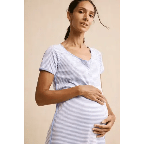 LAKE | Women | Pima Cotton Pajamas | Hydrangea Maternity Nightgown