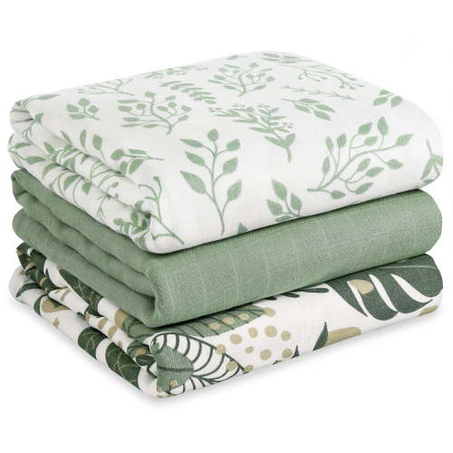 YOOFOSS Muslin Swaddle Blankets, Organic Baby Blankets, 47x47 Inches Receiving Blanket for Baby Boys, Girls and Neutral, Baby Essentials for Newborns Soft Breathable