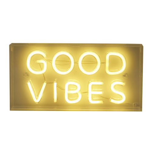 Elements "Good Vibes" Plastic LED Neon Sign, 12X6 Inch | Wayfair