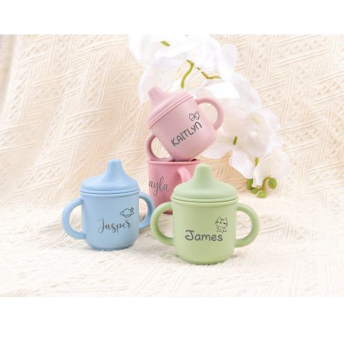 Personalized Silicone Sippy Cup: Engraved Toddler Training Cup