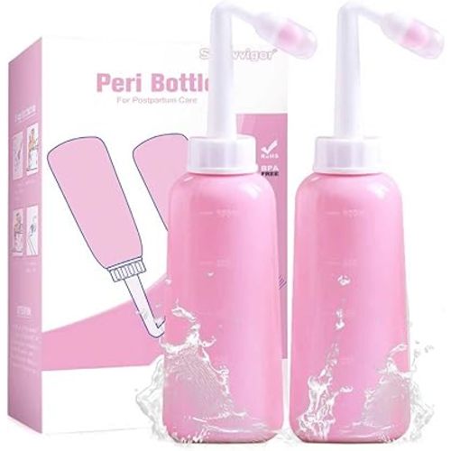 2 Pack Premium Peri Bottle for Postpartum Care | Upside Down Peri Bottle, Portable Bidet for Perineal Recovery and Cleansing After Birth 12OZ/700ml