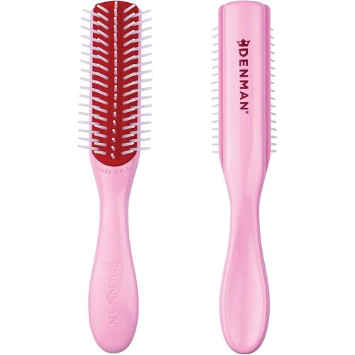 Denman Mini Curl Definer & Styler 5 Row Hairbrush for Detangling, Separating, and Defining Curls, Curly Hairbrush, Sleek Blowdrying - D14